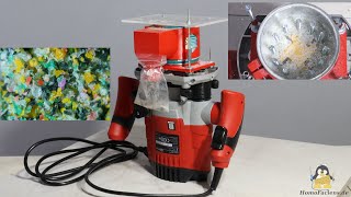 Kunststoffverarbeitung: Pellets mit einer Oberfräse zu Plastikstaub zermahlen