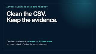 Clean CSV Files Locally on Windows — Actual 51-Second Demo