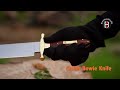 Custom Handmade 5160 Spring Steel Coffin Bowie Knife Designed By Nate W/ Sheath.