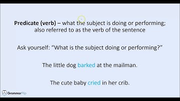 Simple Subject and Simple Predicate Verb - Grammar Lesson