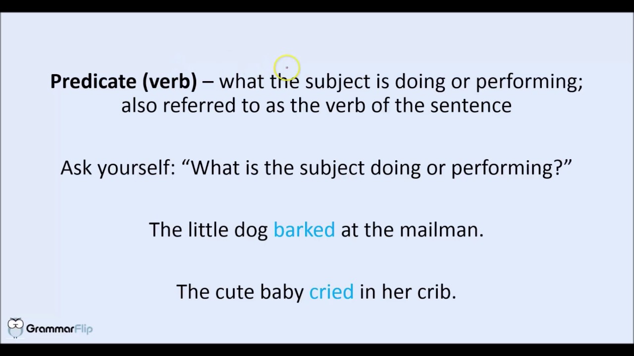 Simple Subject And Simple Predicate Verb Grammar Lesson YouTube