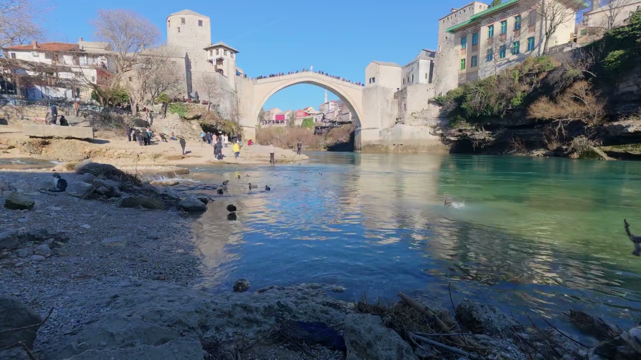 Quiet Water Under Stari Most — Piano - 4K