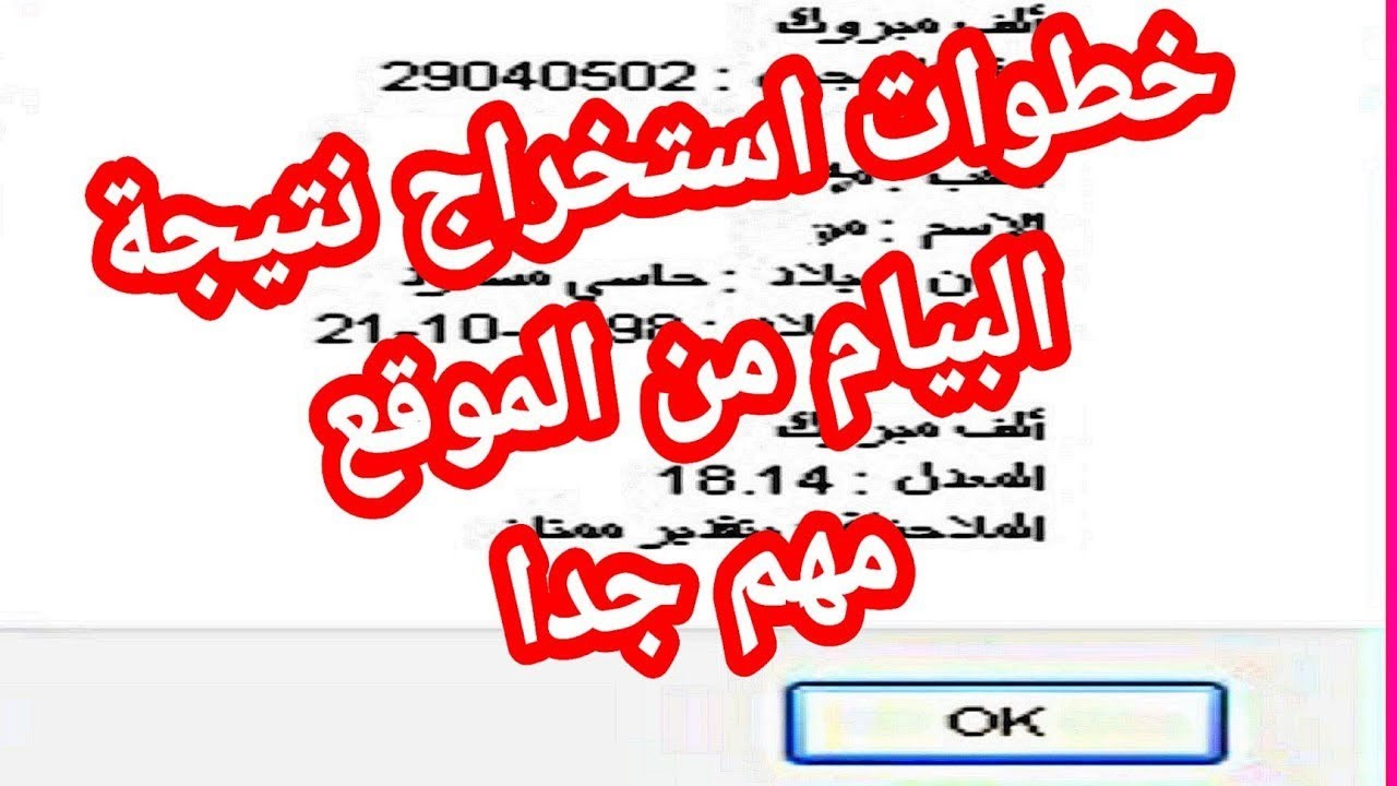 أبسط الخطوات لاستخراج نتيجة البيام BEM الموقع في الوصف وأول تعليق