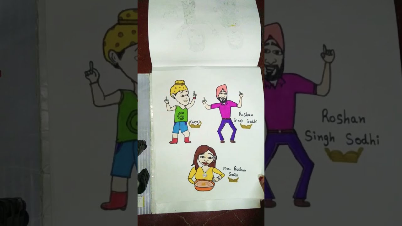Tarak mehta ka chota chasma all characters drawing #shorts#like,share,comment and subscribe
