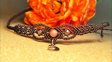 DIY Macrame choker | Step by step tutorial | Stainless steel pendant 💫