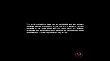 Can the static methods be overloaded? #interview #java #javainterviewquestions #interviewquestions