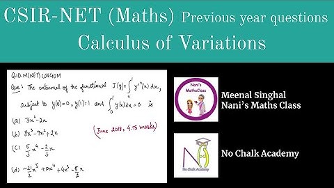 Calculus of Variation (EULER-LAGRANGE EQUATION) Question UGC NET (Q.IDM(NET)CoV40M)
