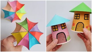 Colorful DIY Crafts Umbrella, Mini Houses, Broom, Ice Cream Cones, and Fruit Fans!