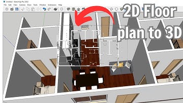 Create 2D Floor plan to 3D details in SketchUp *dibac plugin