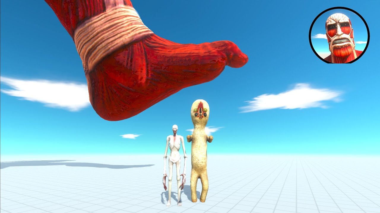 Colossal titan 1 vs 2 monsters Animal Revolt Battle Simulator