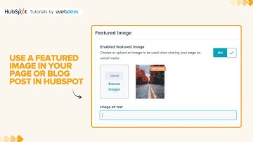How to use a featured image in your page or blog post in HubSpot
