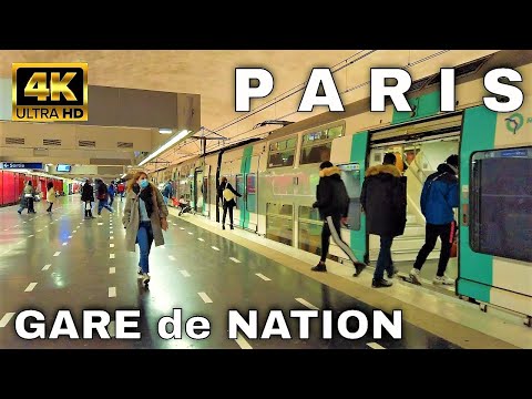 ??Paris Gare de Nation RER A【4K】- Double-decker Commuter Train - November 2021