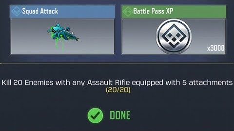 Call Of Duty Mobile Kill 20 Enemies with any Assault Rifle equipped with 5 attachments Task Complete