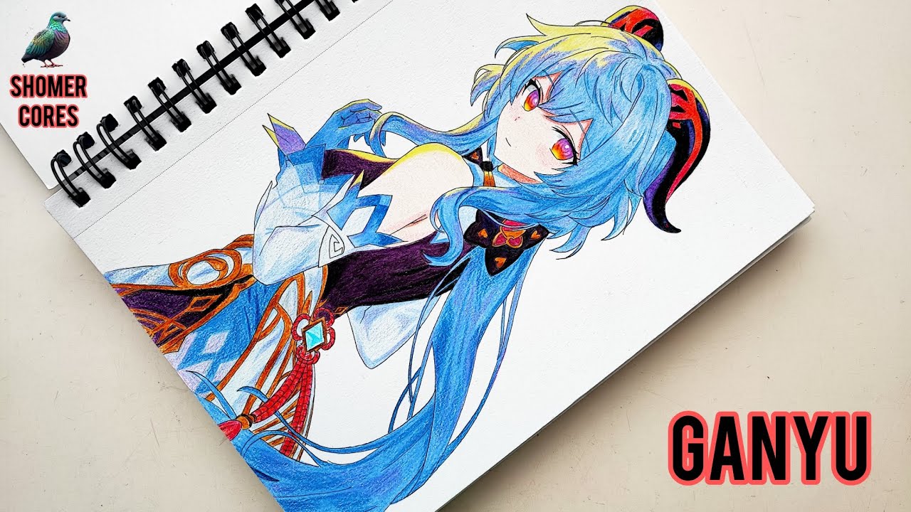 Cómo Colorear a Ganyu 💜💙💞/ How to Color Ganyu 💜💙💞