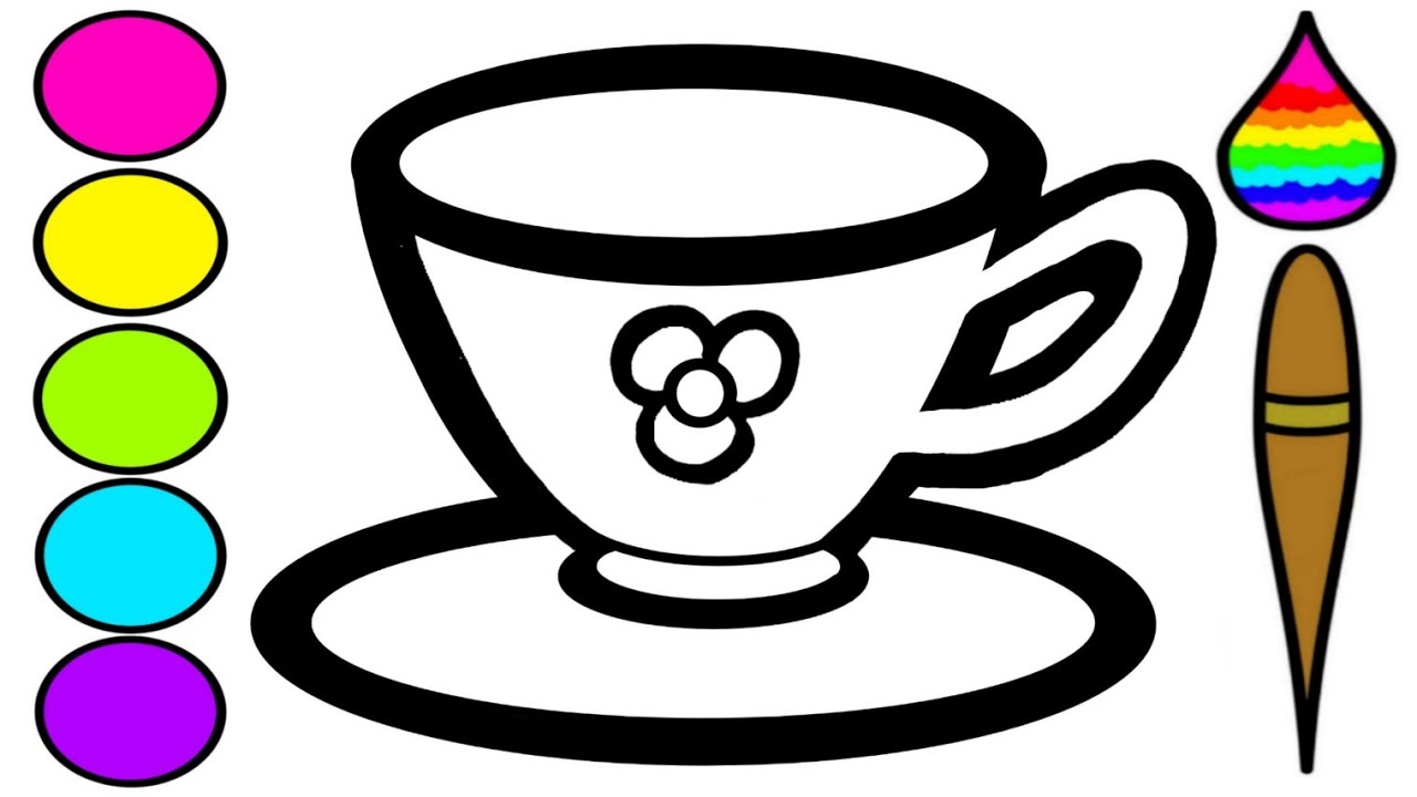 Cup drawing and coloring for kids ||learn colors| Alphabet - YouTube