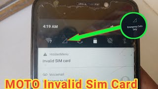 Motorola E4 Invalid Sim Card | Motorola Invalid Sim Card | Motorola Emergency Calls Only | Emergency