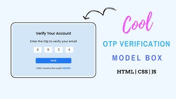 Awesome OTP Verification Box UI | Unlocking cool skills | HTML CSS JS | Web Development