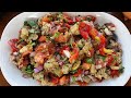 Traditional grilled bbq vegetable salad  manqal salatinin hazirlanmasi  vegan salad recipe