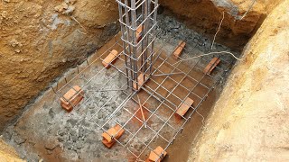 Column Footing technology_Accurate New Building Column Footing|Column Foundation with house