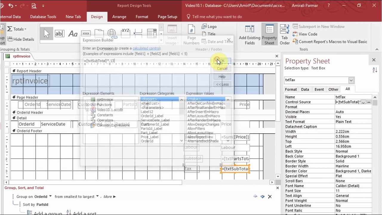 Microsoft Access pt 10 Invoice with Payment & Dlookup