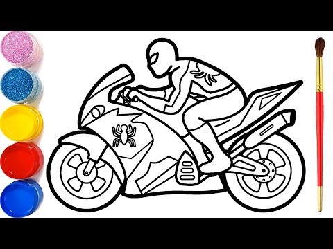 Video Cara Menggambar dan Mewarnai Spiderman Naik Motor |... - youtube
