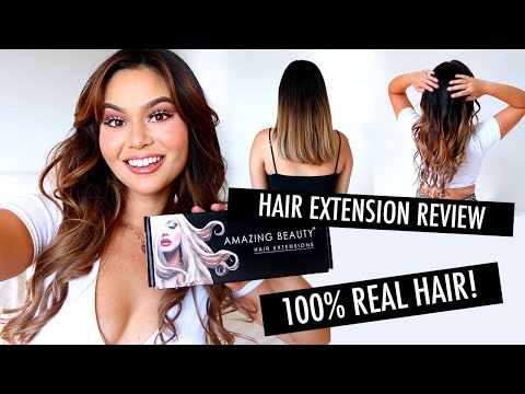 video about 140g Ombre T2/6# Clip In Hair Extensions