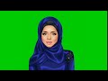 وجة امرأة محجبه تتكلم شاشه خضراء كروما خضراء