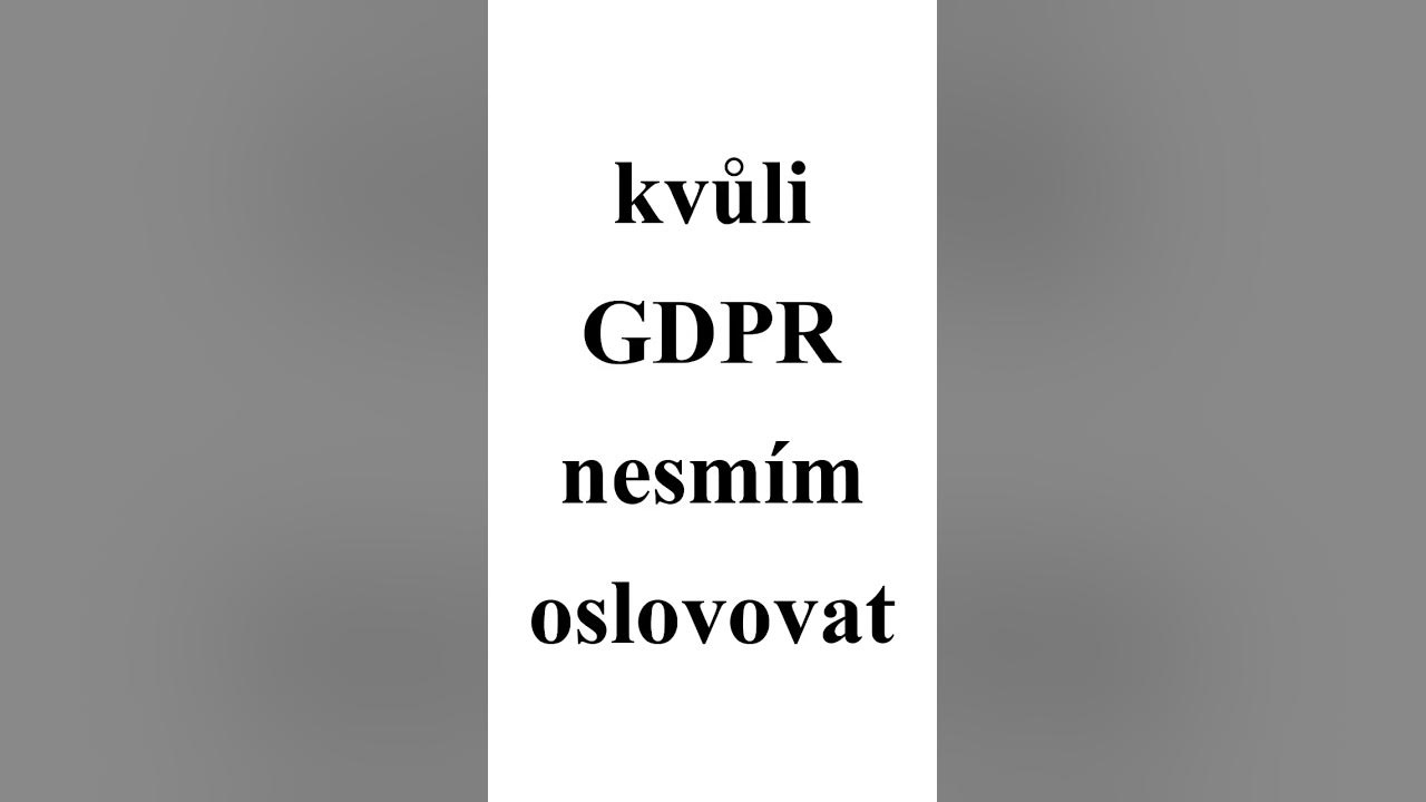 Vtip GDPR YouTube