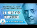 Comunicado oficial de La Nestor Kirchner - 27/10/22