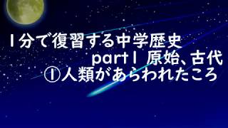 1分でわかる中学歴史part1 人類があらわれたころ