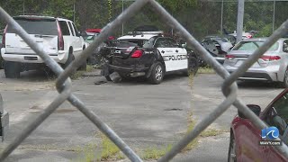 Police vehicle rear-ended by suspected drunk driver