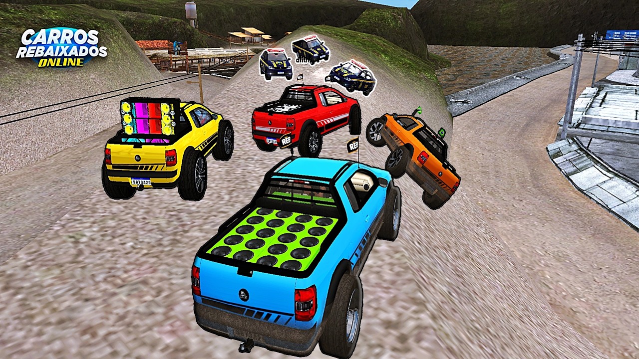 CARROS REBAIXADOS ONLINE | FAZENDO TRILHA DE SAVEIRO G5 COM SOM E CHEGOU 3 VIATURA !