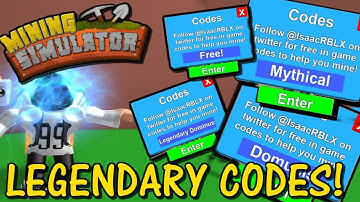 TOP 8 LEGENDARY CODES in Mining Simulator