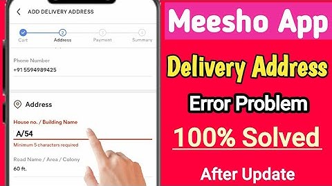 Meesho App Delivery Error Problem 2021 | how to solve meesho delivery address error problem