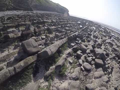 Walking trough the rocks of Kilve's Beaches - England.