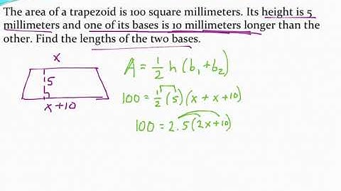 Finding the dimensions of trapezoids given area