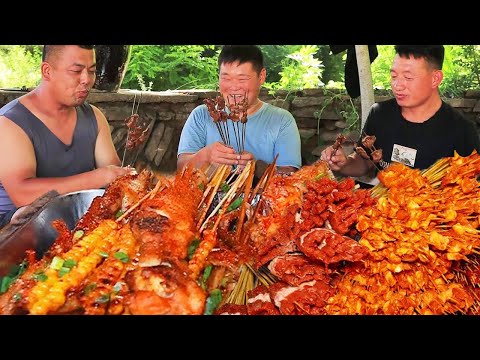 牛舌鱿鱼烤肉配万能蘸蘸料，夏天烧烤配啤酒，再热也没烦恼！舒坦！【黄土兄弟】