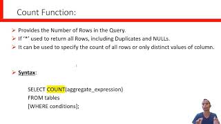STDDEV(), VARIANCE(),COUNT() Functions