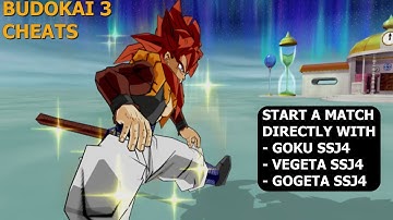 Start the fights directly with goku SSJ4, Vegeta SSJ4 & Gogeta SSJ4 (Dragon Ball Z Budokai 3 Cheats)