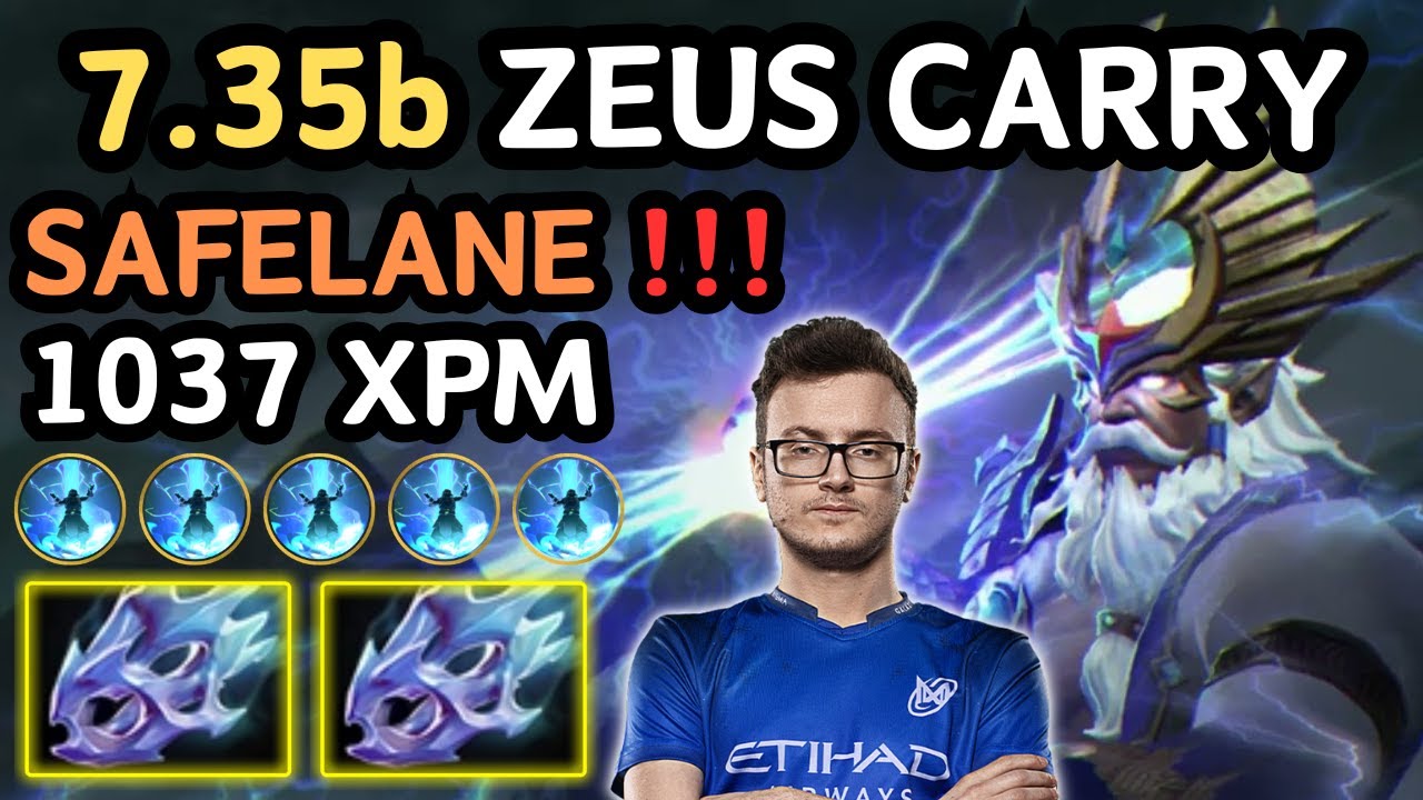 🔥 7.35b ZEUS Safelane ATT SPEED ++ 19 KILLS From MIRACLE 🔥 1037 XPM ...