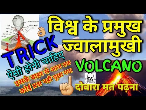 GK TRICK | विश्व के प्रमुख ज्वालामुखी याद करने की ट्रिक, Location of Major Volcanoes over the world