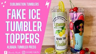 Tumbler Toppers / Bloody Knife Topper / Faux Ice and Lemon Topper