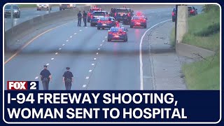 Woman sent to hospital after freeway shooting involving Uber on I-94
