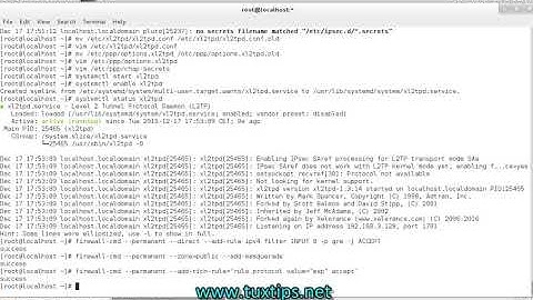How to install L2TP vpn server on CentOS 7 linux