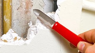 Unbelievable DIY Drywall Repair Trick Taught by a 50-Year-Old Mason!