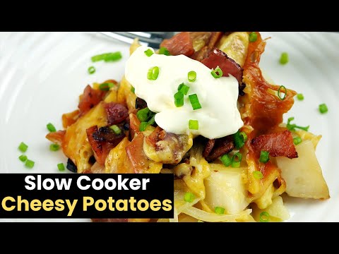 Slow Cooker Cheesy Potatoes with Crispy Bacon