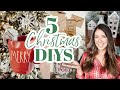 5 CHRISTMAS DIYS 2020 | HIGH END CHRISTMAS DIYS | FARMHOUSE CHRISTMAS DIY DECOR