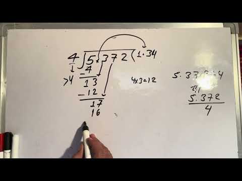 5.372 divided by 4 | how to divide | learn to divide (in Hindi) | Surendra Khilery