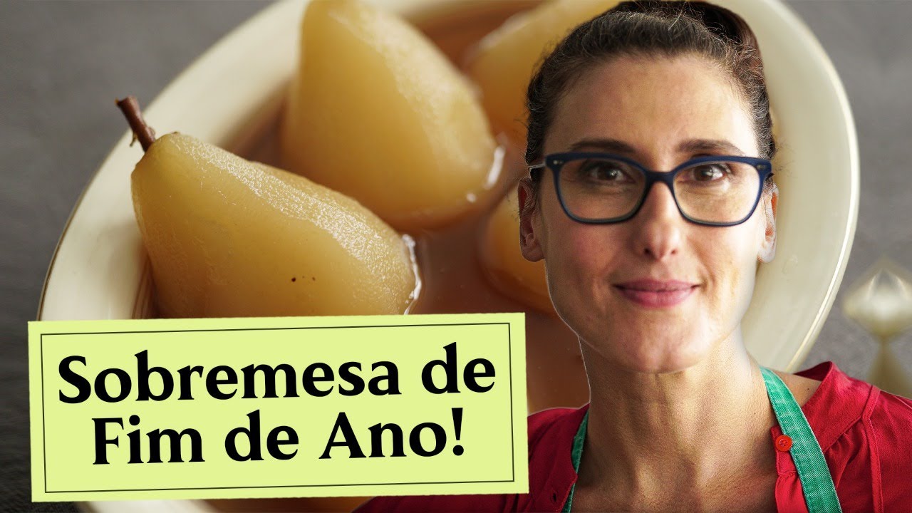 Pêras com creme inglês !