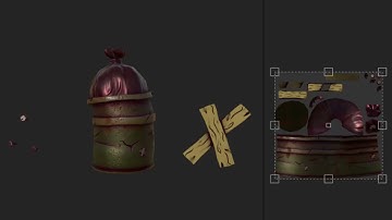 Low poly trash bin with LODs